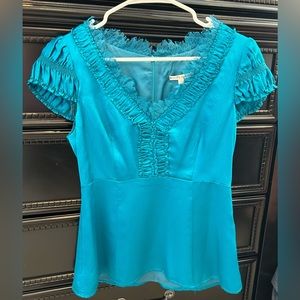 Nanette Lepore Silk Teal Blouse